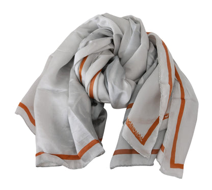 Women's silk scarf made in Italy with logo details