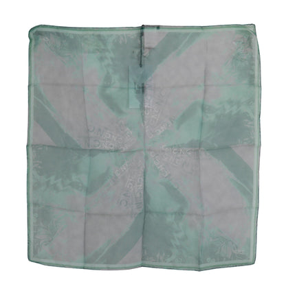 Brand new Costume National Elegant Silk Green Printed Scarf, 65cm x 65cm