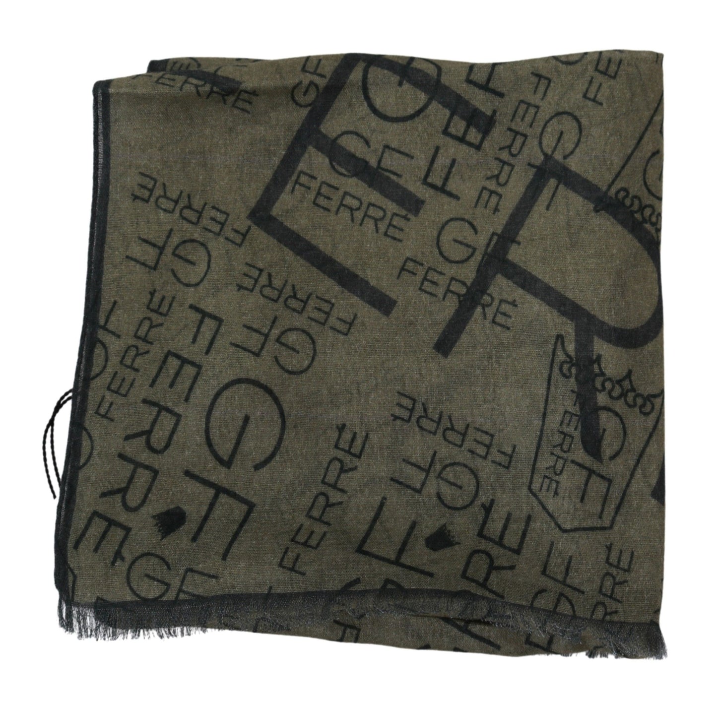 GF Ferre Elegant Green Patterned Scarf - Versatile Wardrobe Addition