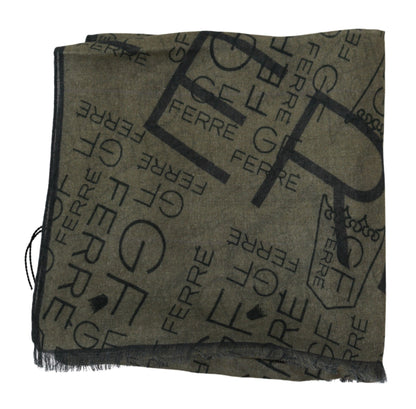 GF Ferre Elegant Green Patterned Scarf - Versatile Wardrobe Addition