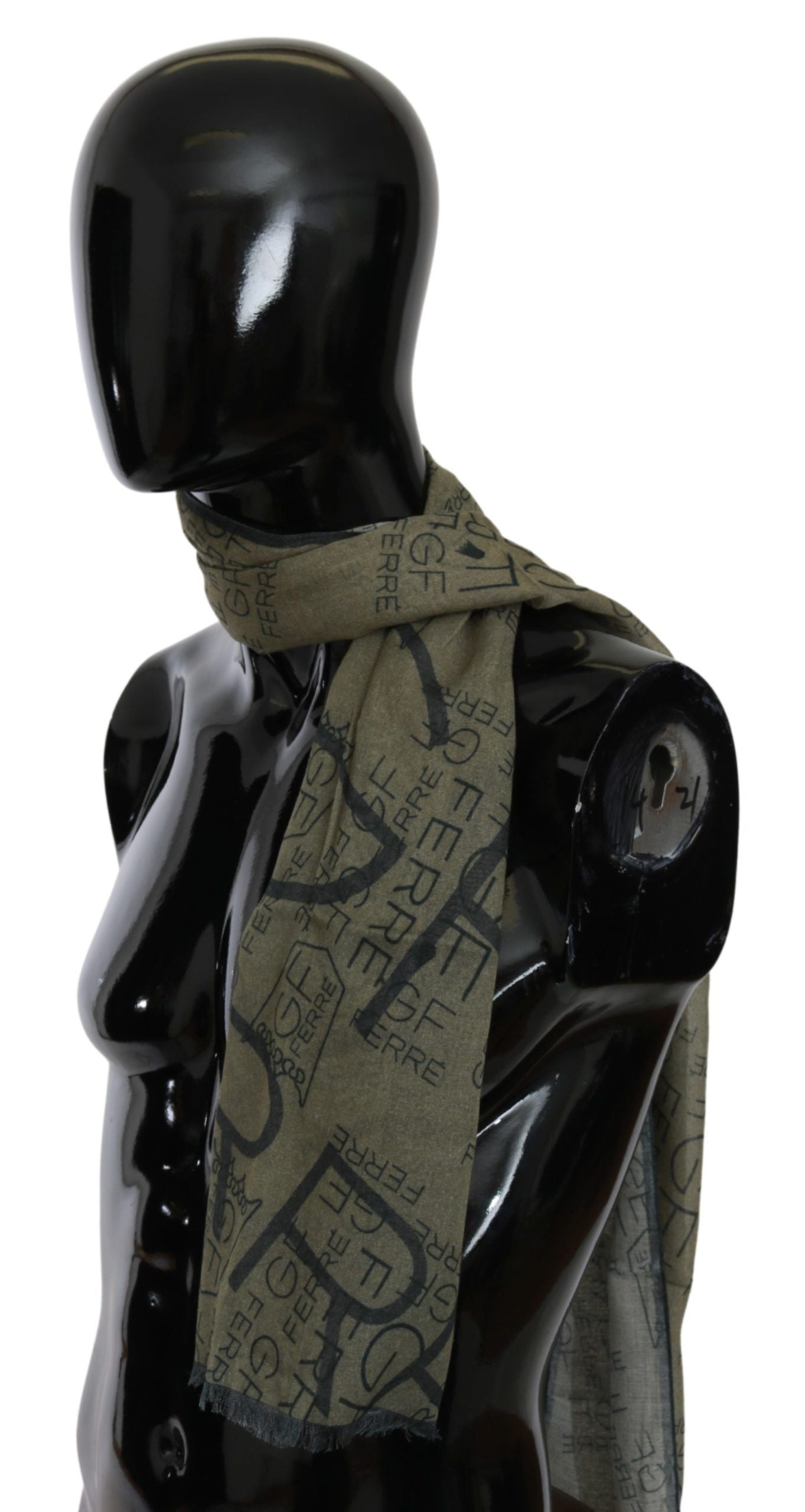 GF Ferre Scarf with Elegant Green Pattern - Italian Craftsmanship