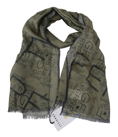 GF Ferre Elegant Patterned Wool-Blend Scarf - Italian Quality and Style