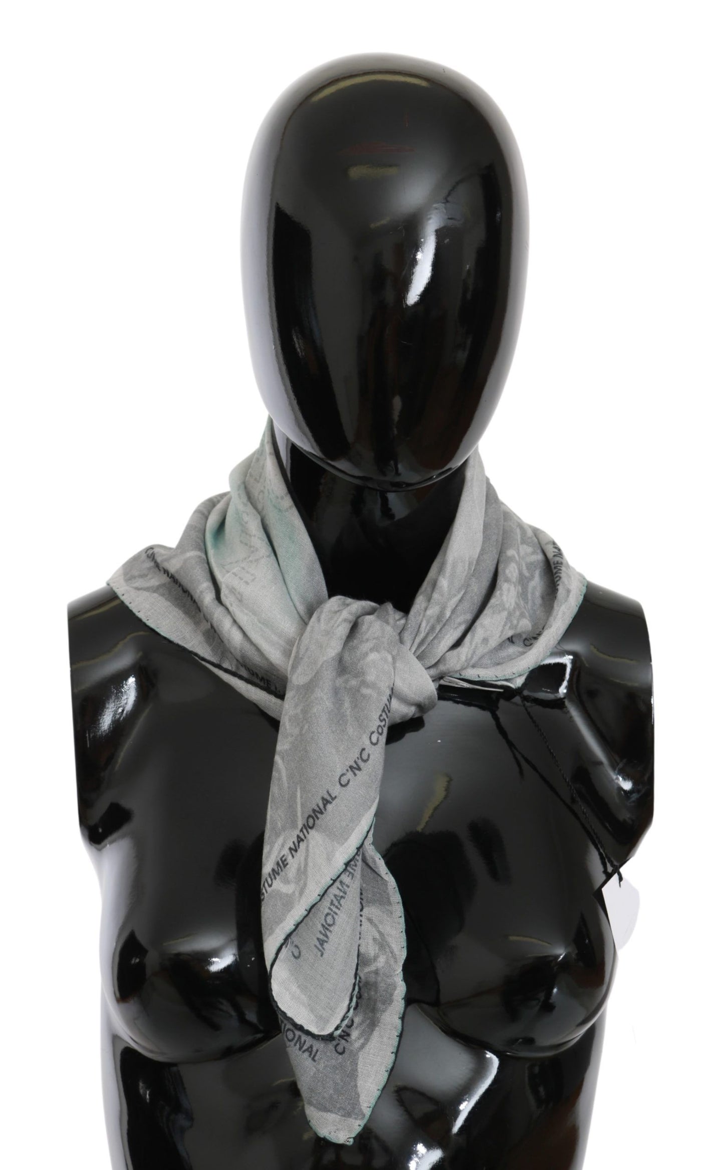Exquisite gray silk scarf crafted in Italy with timeless style