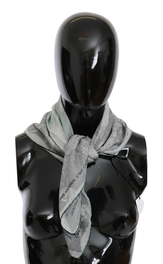 Exquisite gray silk scarf crafted in Italy with timeless style