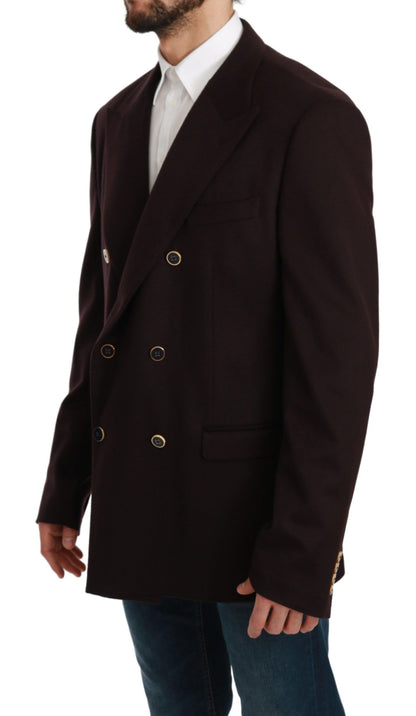 Luxurious slim fit Dolce & Gabbana blazer in bordeaux with three front pockets and Italian craftsmanship