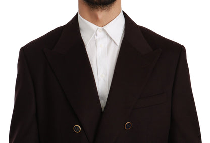 Stunning bordeaux Dolce & Gabbana Cashmere Blazer with double-breasted closure and exceptional tailoring