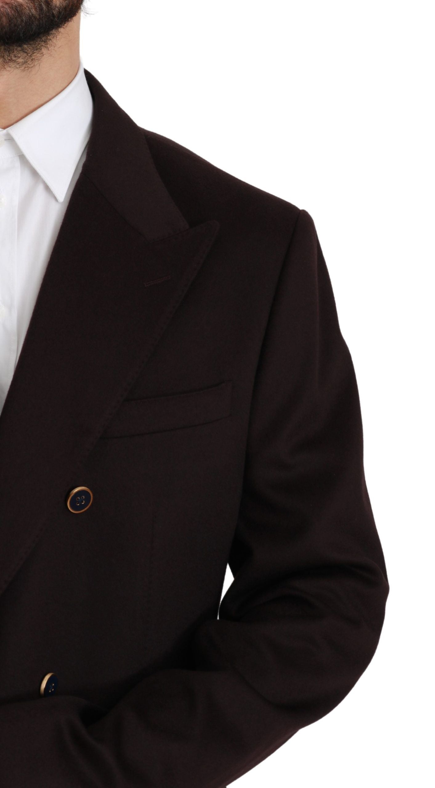 High-quality Dolce & Gabbana blazer in bordeaux with cashmere and elastane blend, perfect for formal occasions