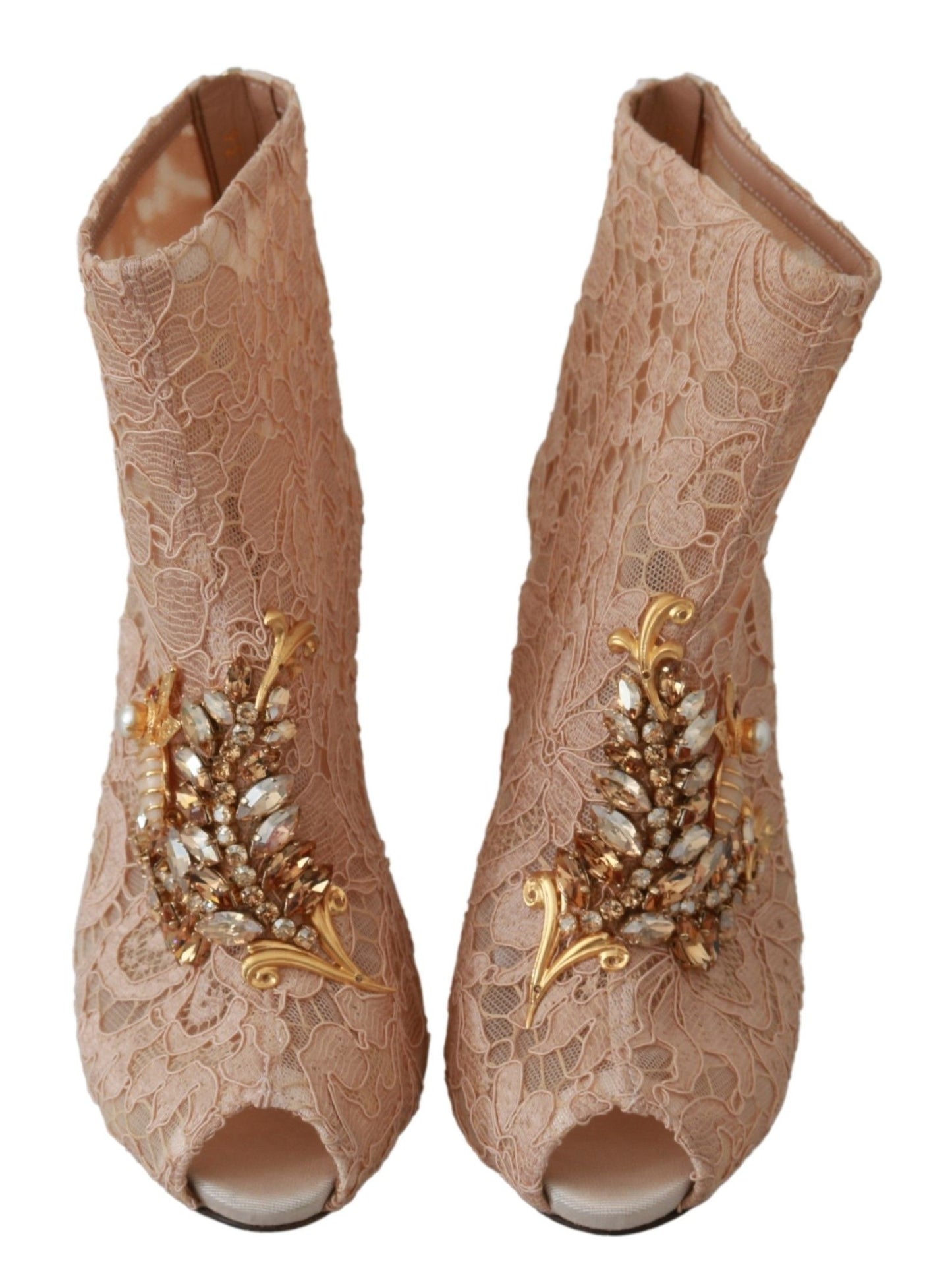 Dolce & Gabbana Elegant Lace Stilettos with Crystal Accents - luxurious designer footwear for special occasions