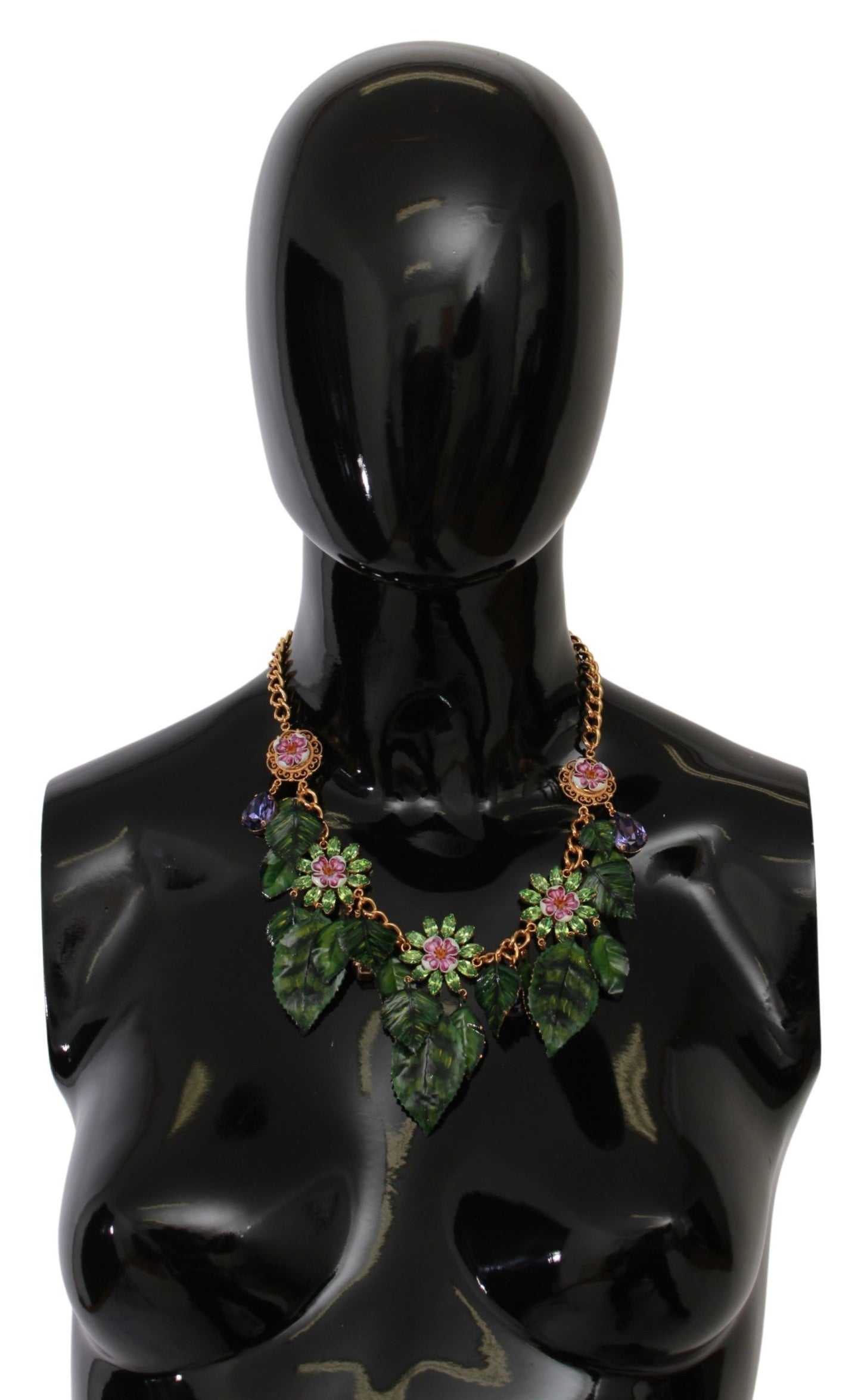Dolce & Gabbana Elegant Floral Sicily Charm Necklace in Gold