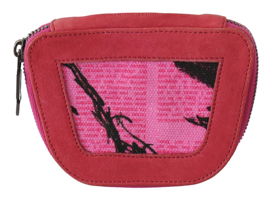 PINKO Elegant Pink Fabric Coin Wallet with secure zipper closure 