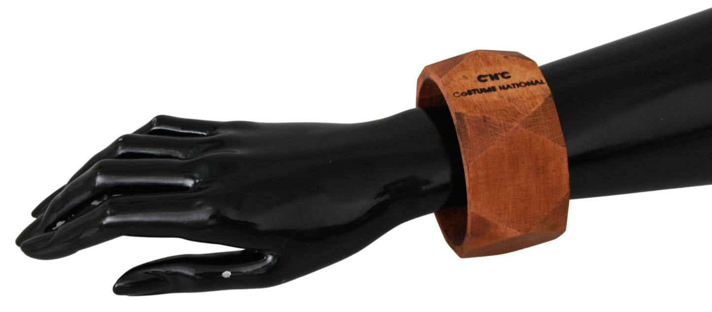  Costume National wooden bracelet with logo details 