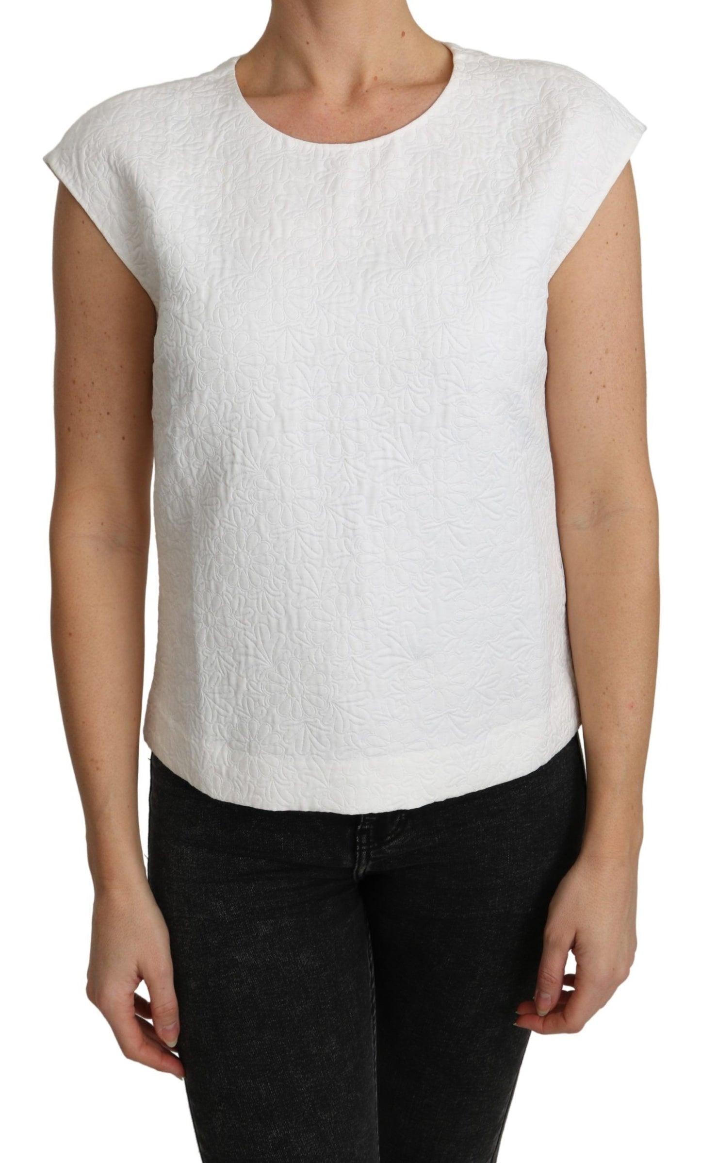 Dolce & Gabbana Elegant White Cotton Blend Blouse with brand tags
