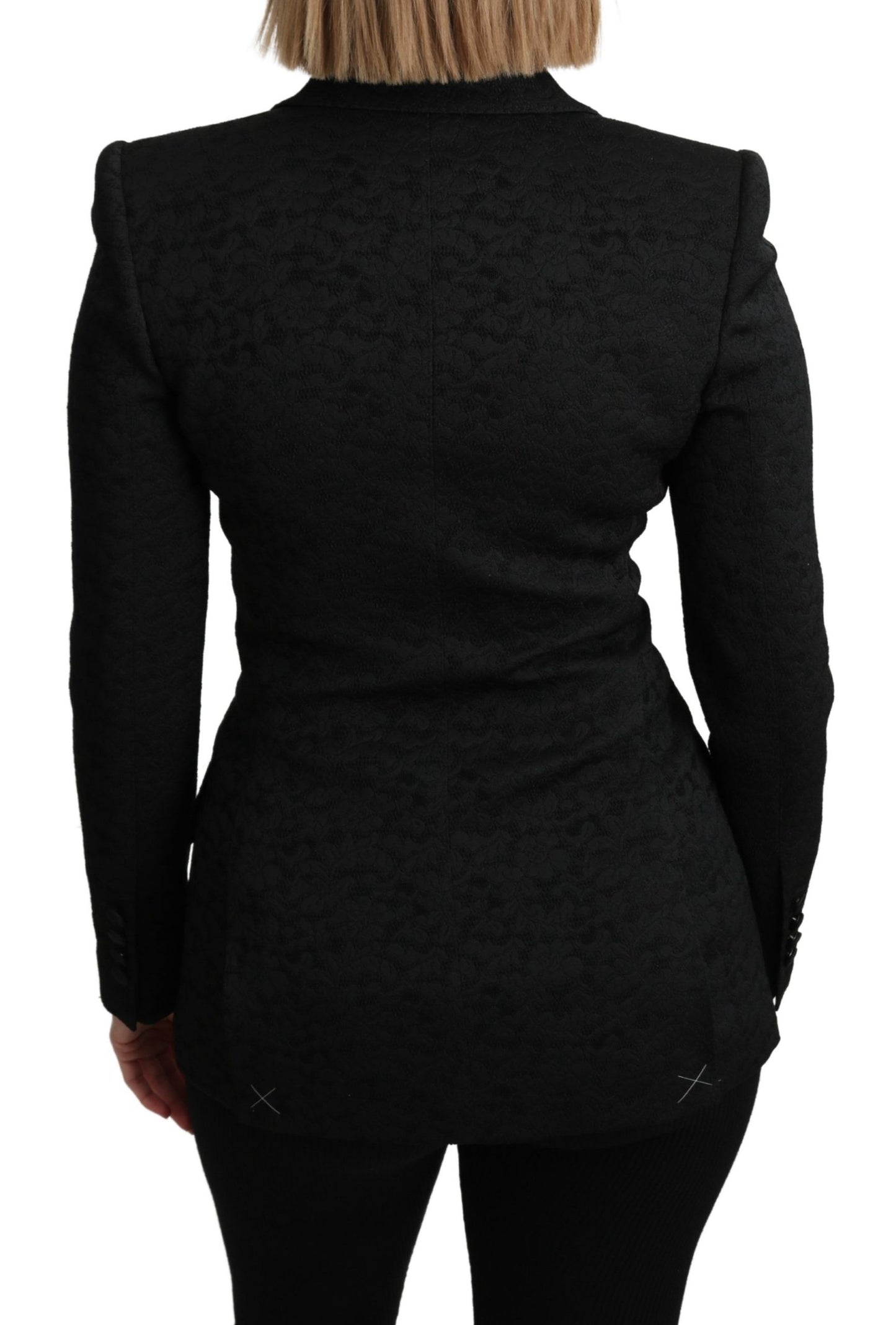 Meticulously Designed and Made in Italy Black Brocade Blazer from Dolce & Gabbana