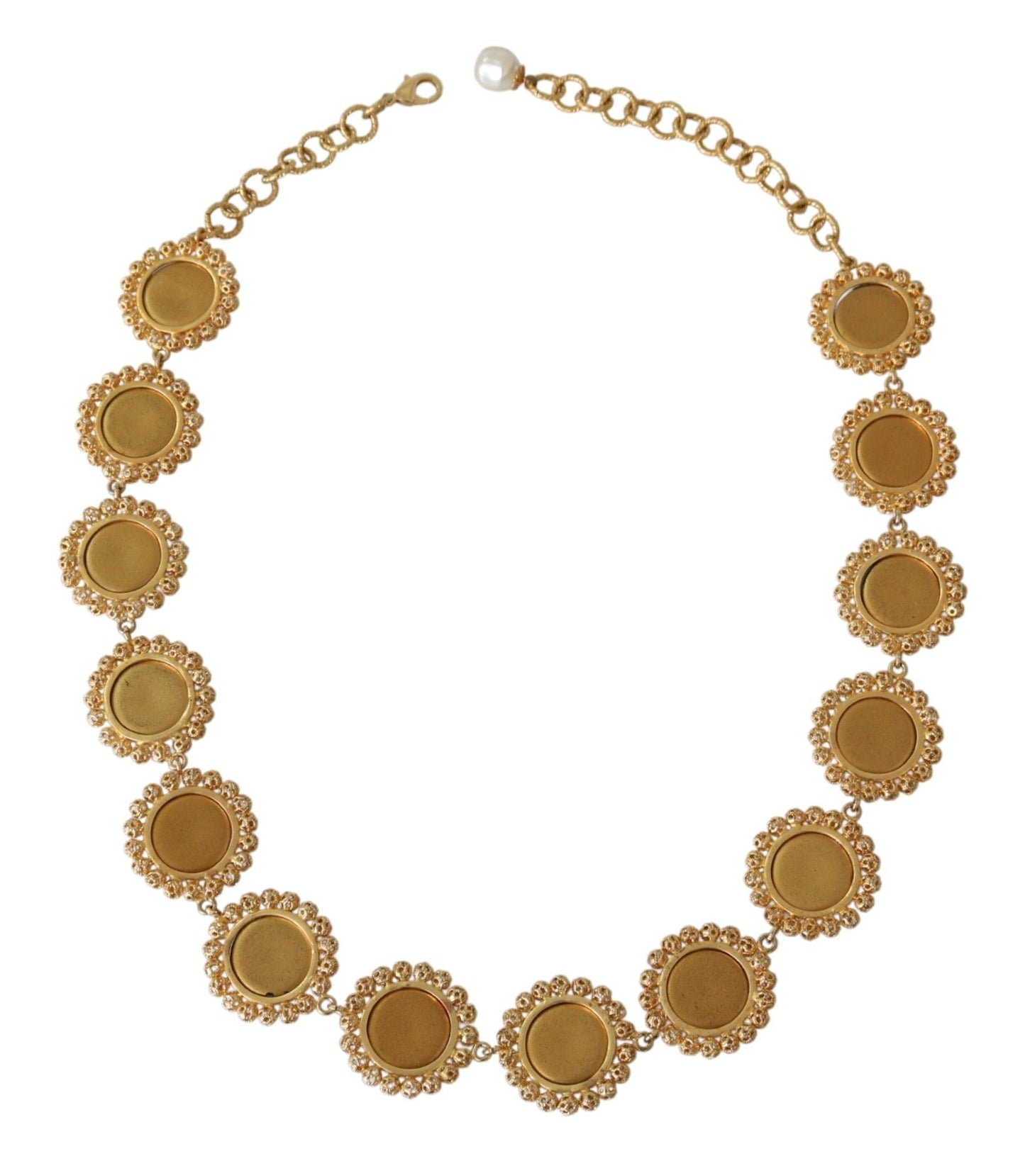 Elegant and rare Dolce & Gabbana crystal necklace with gold, red, and purple colors