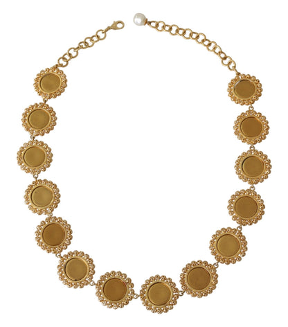 Elegant and rare Dolce & Gabbana crystal necklace with gold, red, and purple colors