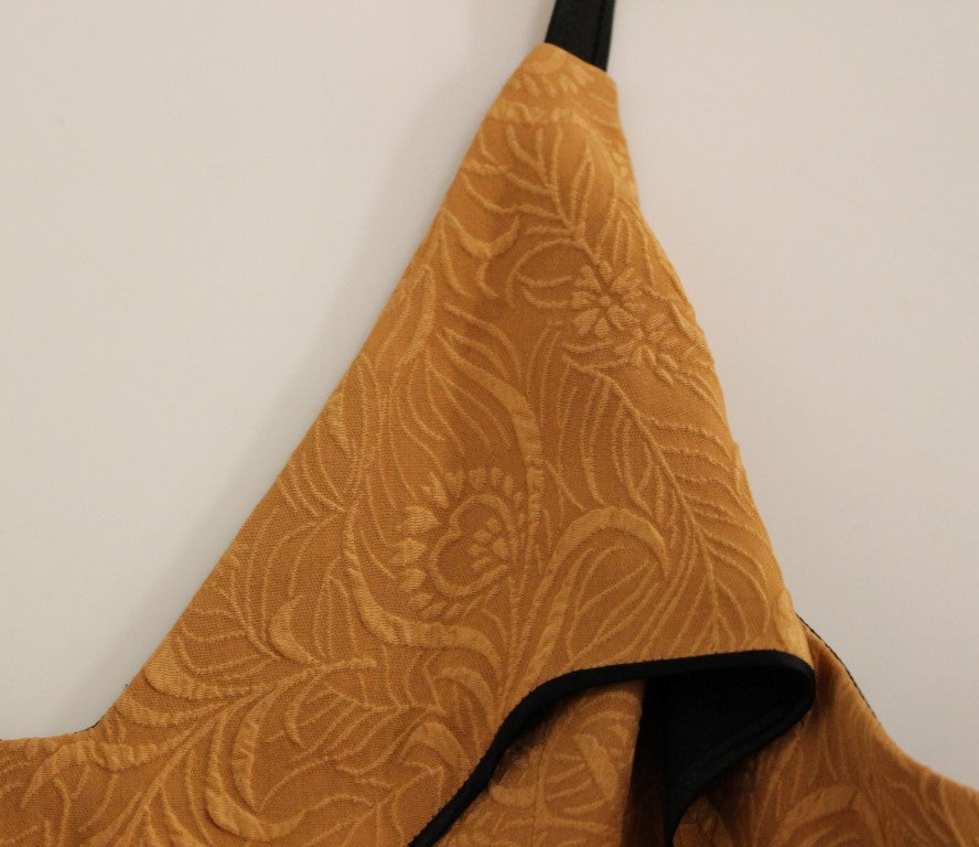 Stunning FILOS Silk Bronze & Black Sheath Dress with tasteful back zipper