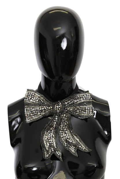 Dolce & Gabbana Elegant Silver Silk Bowtie crafted from luxurious 100% silk