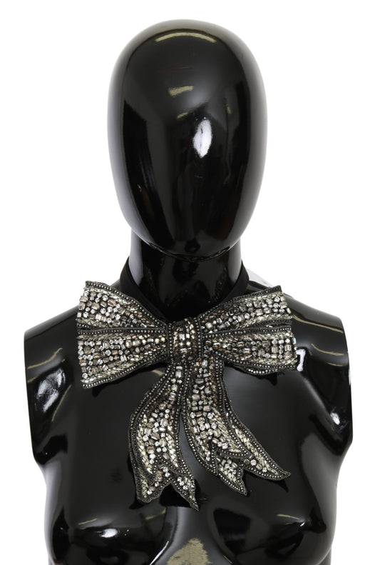 Dolce & Gabbana Elegant Silver Silk Bowtie crafted from luxurious 100% silk