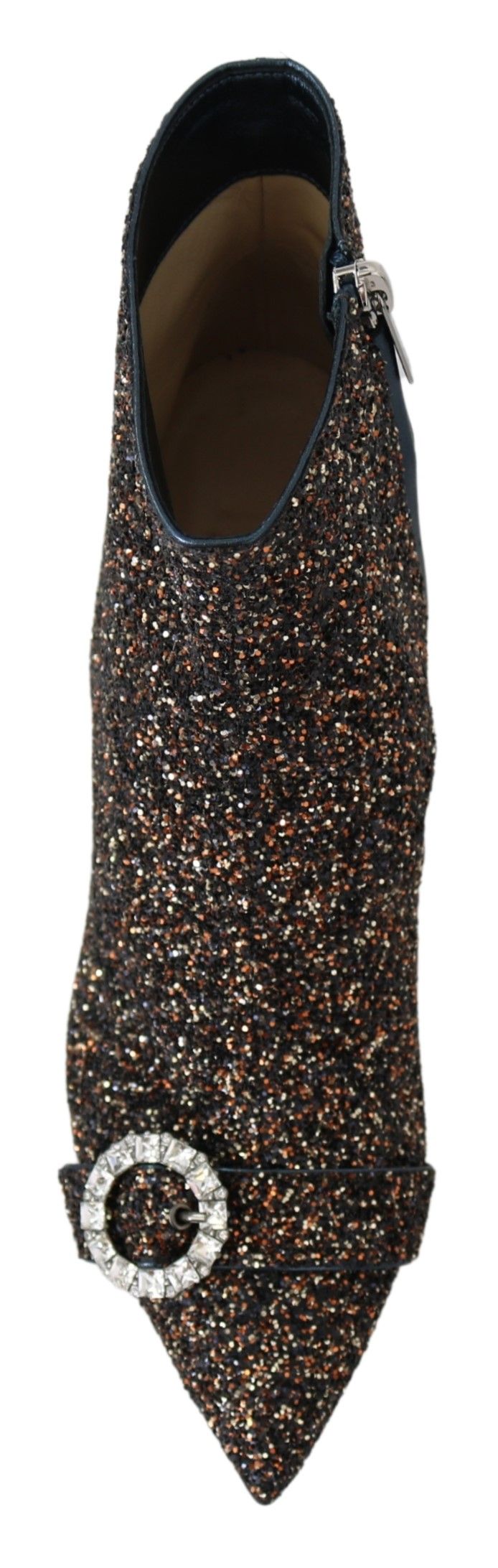 Comfortable 65 cm heel for graceful stride, angled view