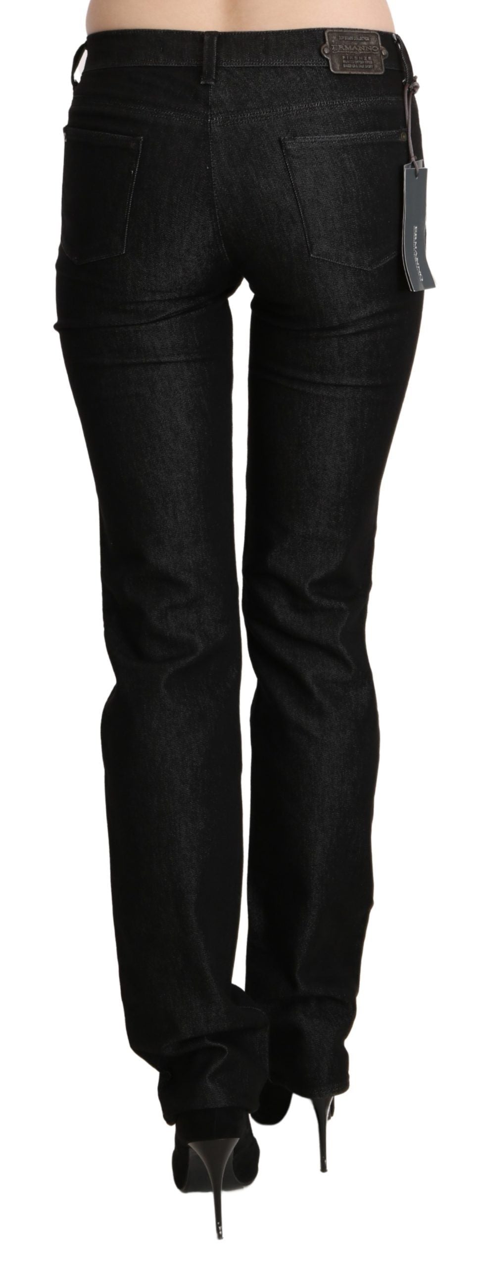 Italian-crafted skinny jeans with subtle logo details for a fashion-forward statement