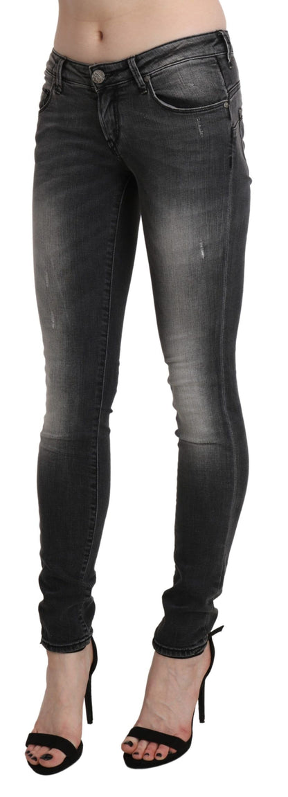 Acht Sleek Low Waist Skinny Denim in Black Wash for women