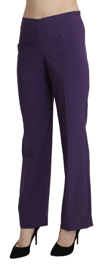 BENCIVENGA elegant high waist violet straight pants for women's fashion