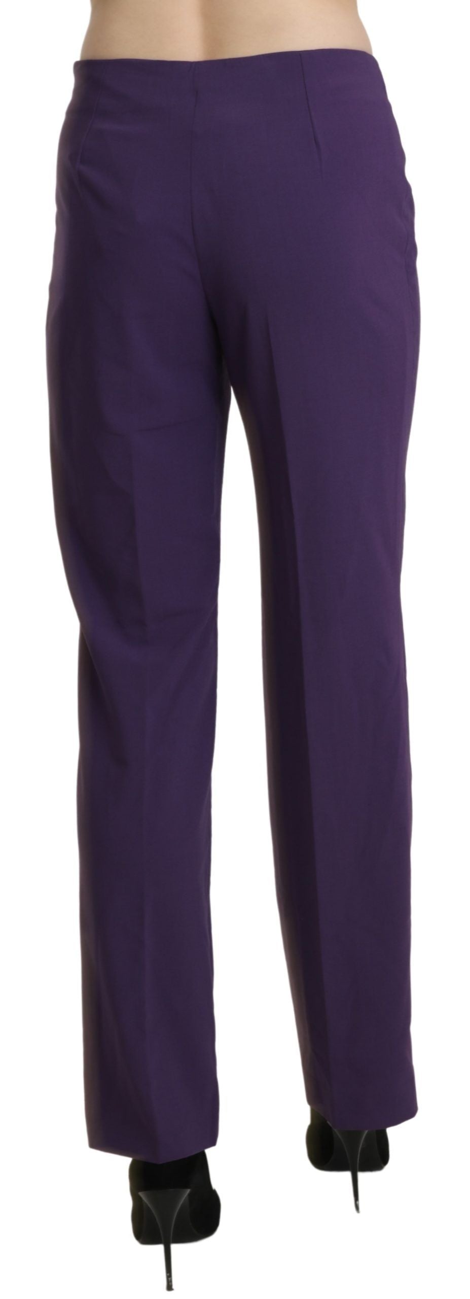 BENCIVENGA elegant high waist violet straight pants for women with pockets
