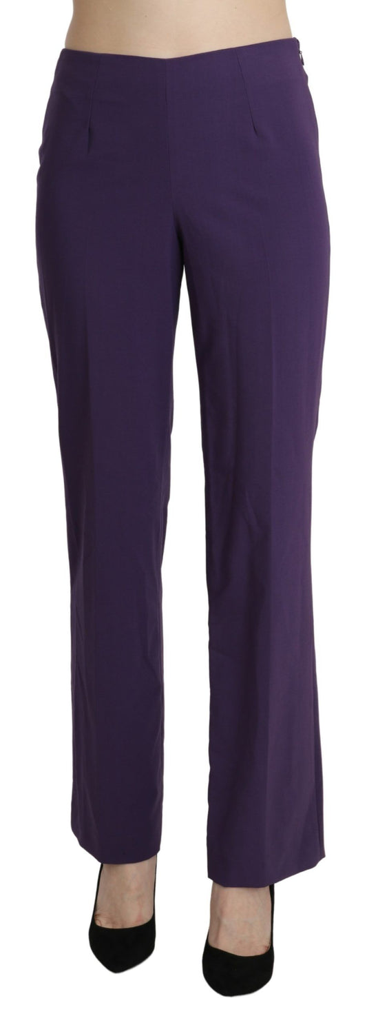 BENCIVENGA Elegant High Waist Violet Straight Pants - Stylish and versatile women's trousers