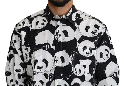 Luxurious Dolce & Gabbana Panda Print Shirt with Buttoned Front