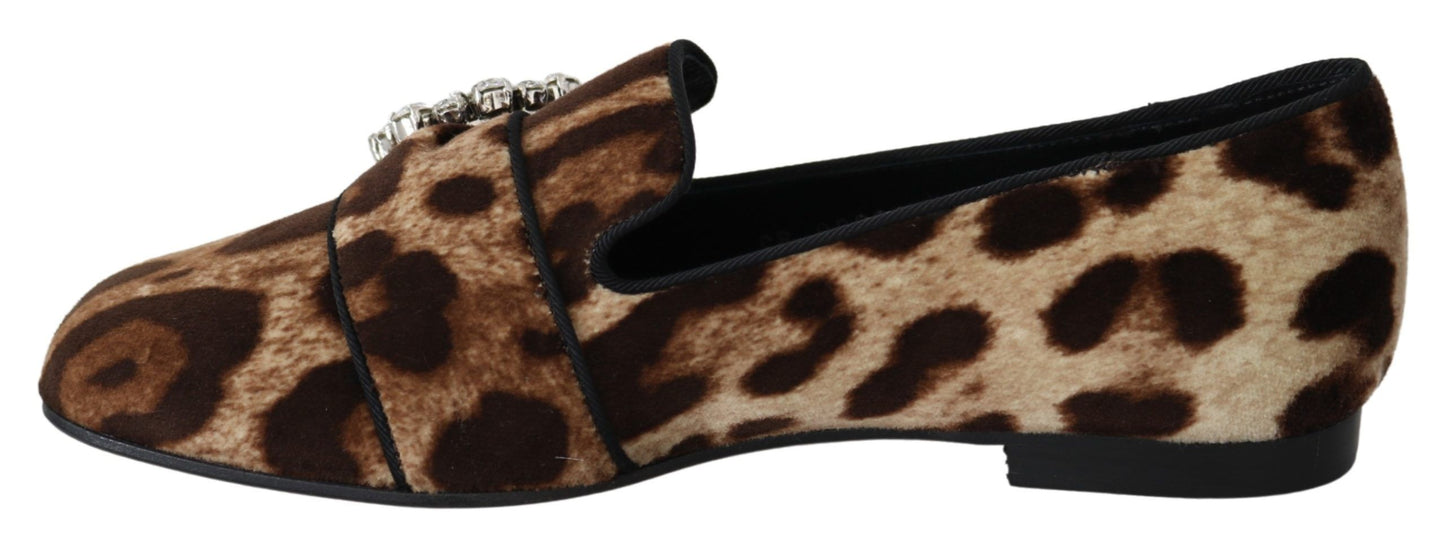 Luxurious Dolce & Gabbana loafers in brown leopard print