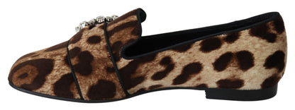 Luxurious Dolce & Gabbana loafers in brown leopard print