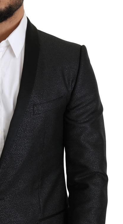  Immaculate Dolce & Gabbana GOLD Black Jacquard Single Breasted Blazer made with 40% Polyester, 34% Wool, 10% Metallized Fiber, 10% Silk, 6% Nylon 