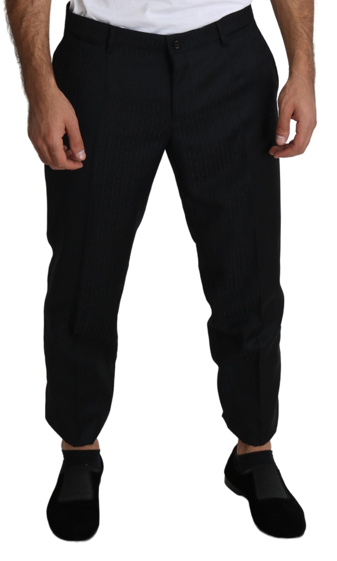 Luxurious Black Virgin Wool Cropped Pants from Dolce & Gabbana, perfect for any formal occasion