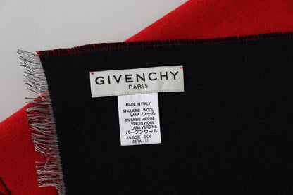 Sophisticated and stylish red scarf with black details
