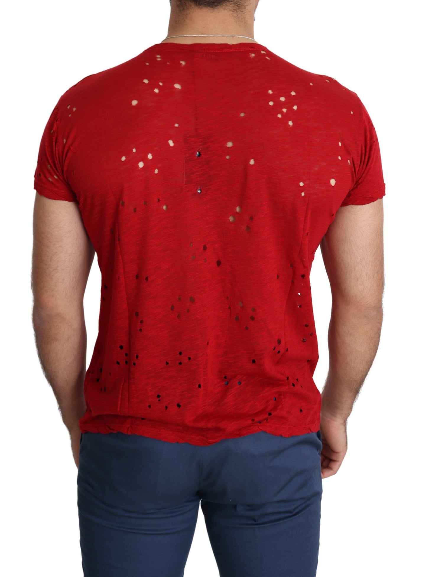  Casual chic regular fit red cotton t-shirt from Guess 