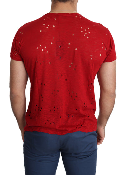  Casual chic regular fit red cotton t-shirt from Guess 