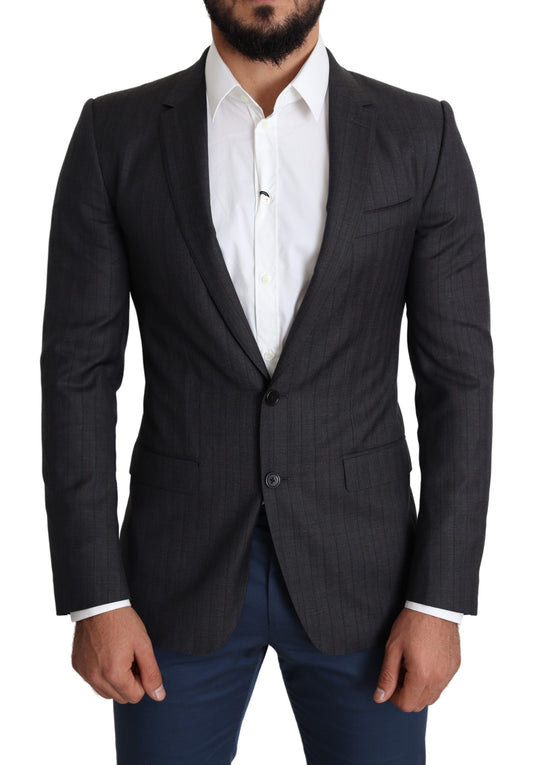 Exude sophistication with this Dolce & Gabbana MARTINI black wool blazer