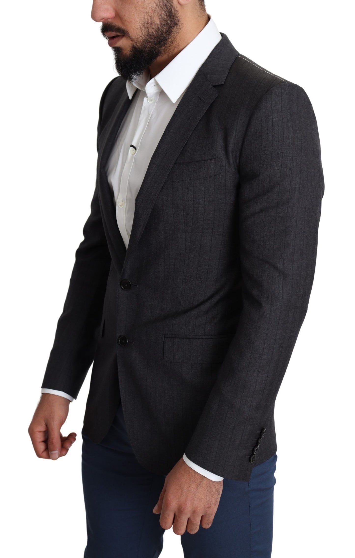 Dolce & Gabbana Elegant Black Virgin Wool Martini Blazer, luxurious and timeless fashion choice