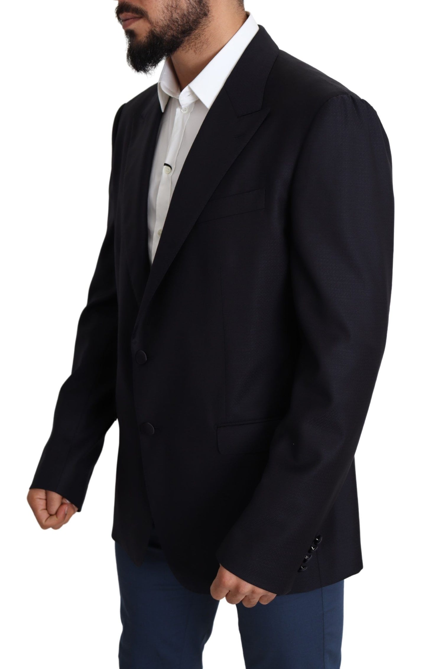 Dolce & Gabbana single-breasted men's blazer with regular fit and felt undercollar