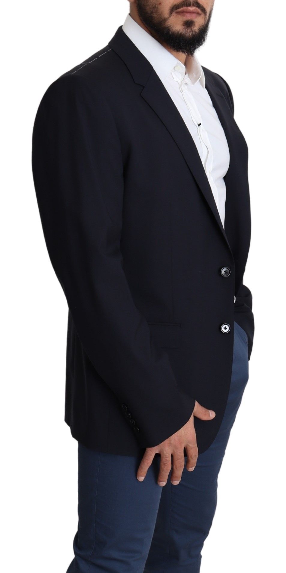 Elegant Dolce & Gabbana Martini Blazer with Three Interior Pockets and Luxurious Rayon Lining