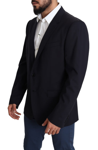 Investment-Worthy Dolce & Gabbana Martini Blazer in Black Virgin Wool Blend