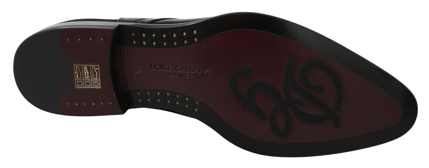 Luxurious Italian-crafted Black Derby Shoes with Iconic Logo