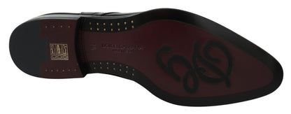 Luxurious Italian-crafted Black Derby Shoes with Iconic Logo