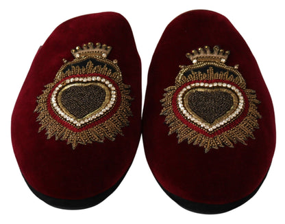 High fashion Dolce & Gabbana slides with intricate golden threads and beads embroidery