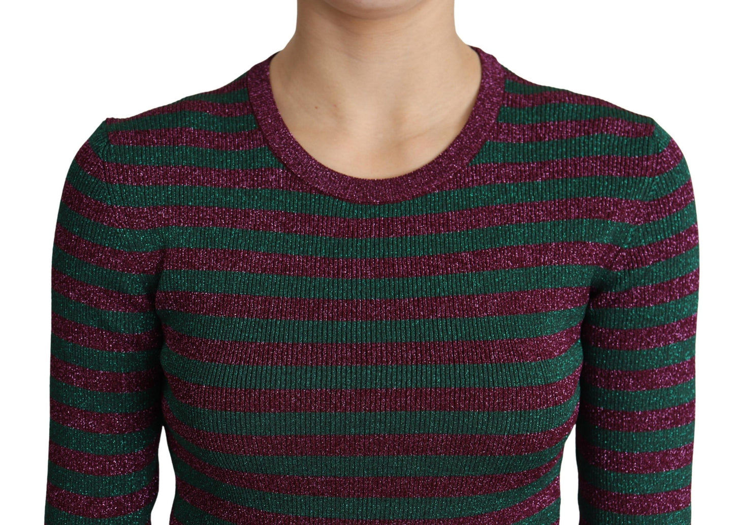 Elegant maroon and gray Dolce & Gabbana crewneck sweater, Italian-made, warm and flattering