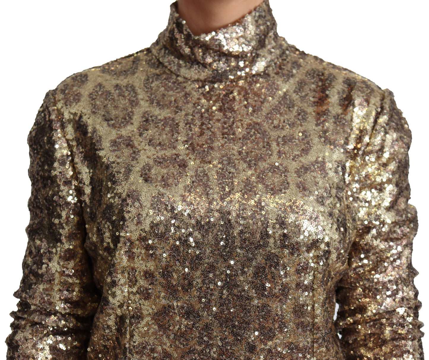 Sophisticated brown Dolce & Gabbana turtleneck sweater with full back zip closure
