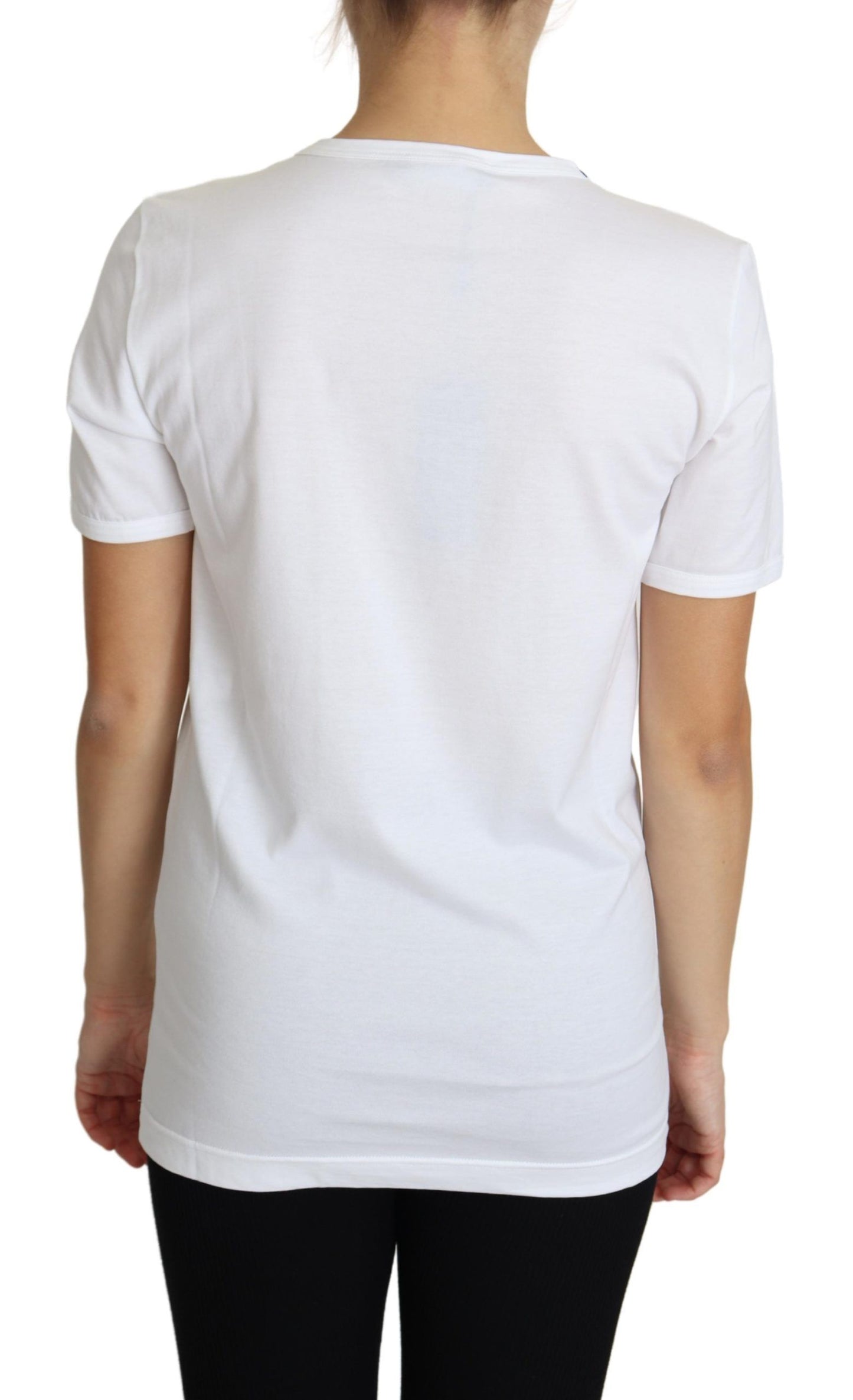 Luxurious Dolce & Gabbana White T-shirt made of soft 100% cotton with a charming sewn-on heart accent