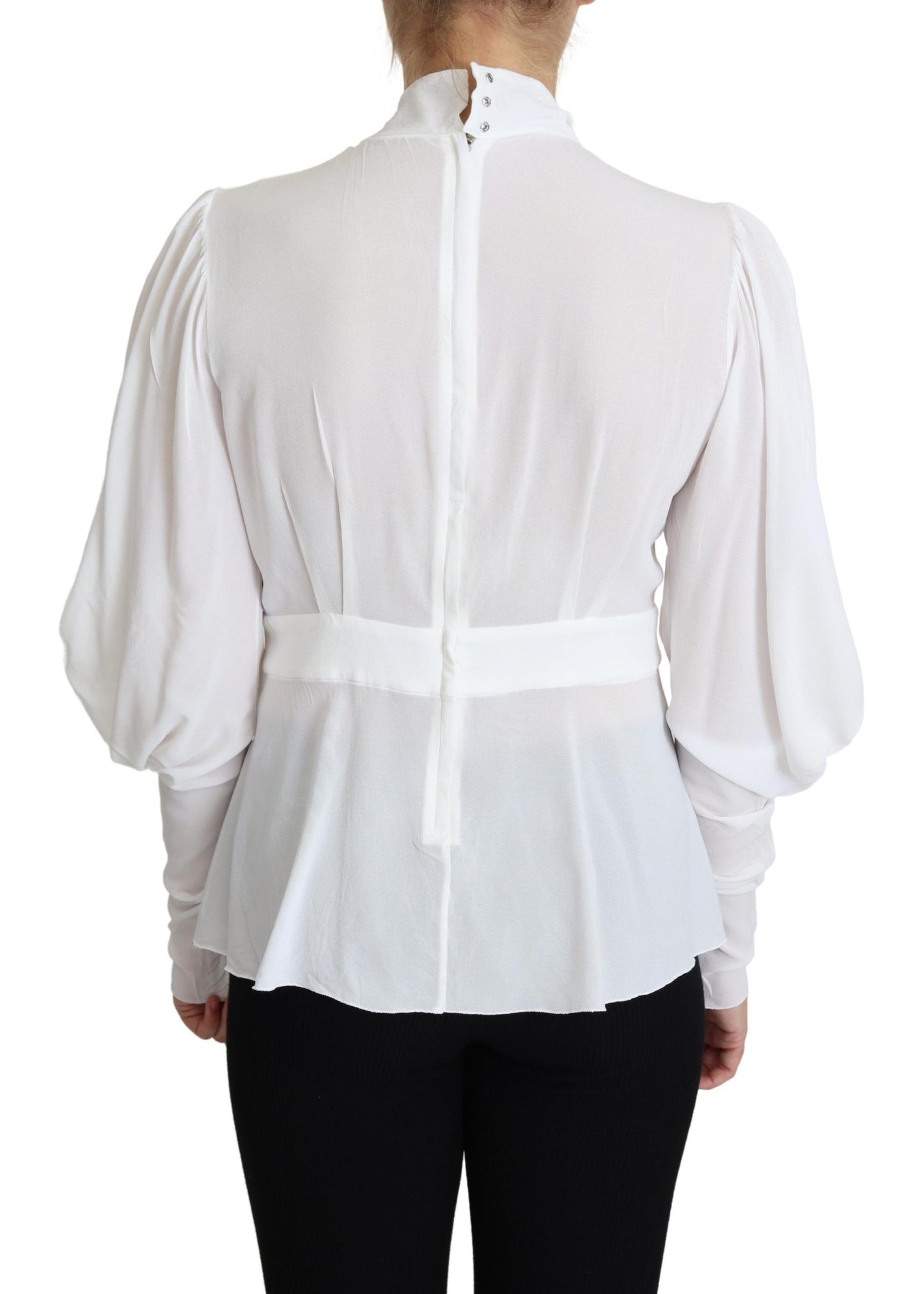 Italian-crafted viscose and elastane blend blouse with fitted silhouette