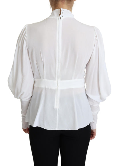 Italian-crafted viscose and elastane blend blouse with fitted silhouette
