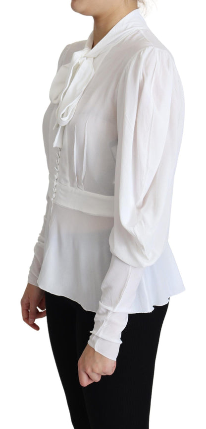 Elegant Dolce & Gabbana blouse with logo details from Italy